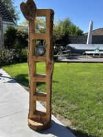 Holzstele mit Herz Dekoration aus Baumstamm 110 cm hoch
