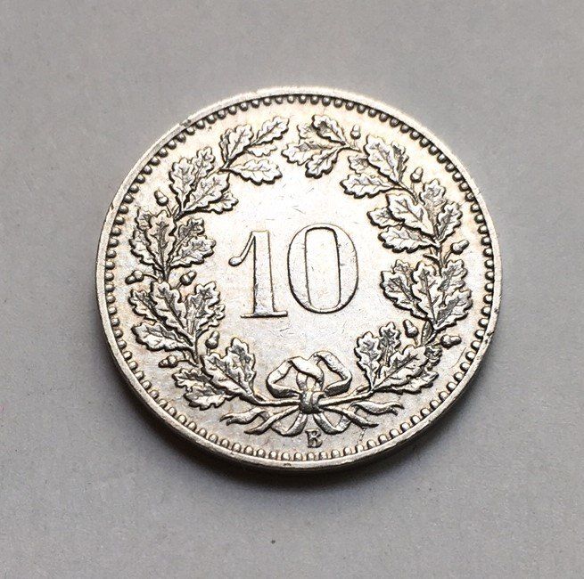 Tutti le monete: 1897 10 Rappen -unz – Usato da Kirchberg SG venduto da Helveticus00 1