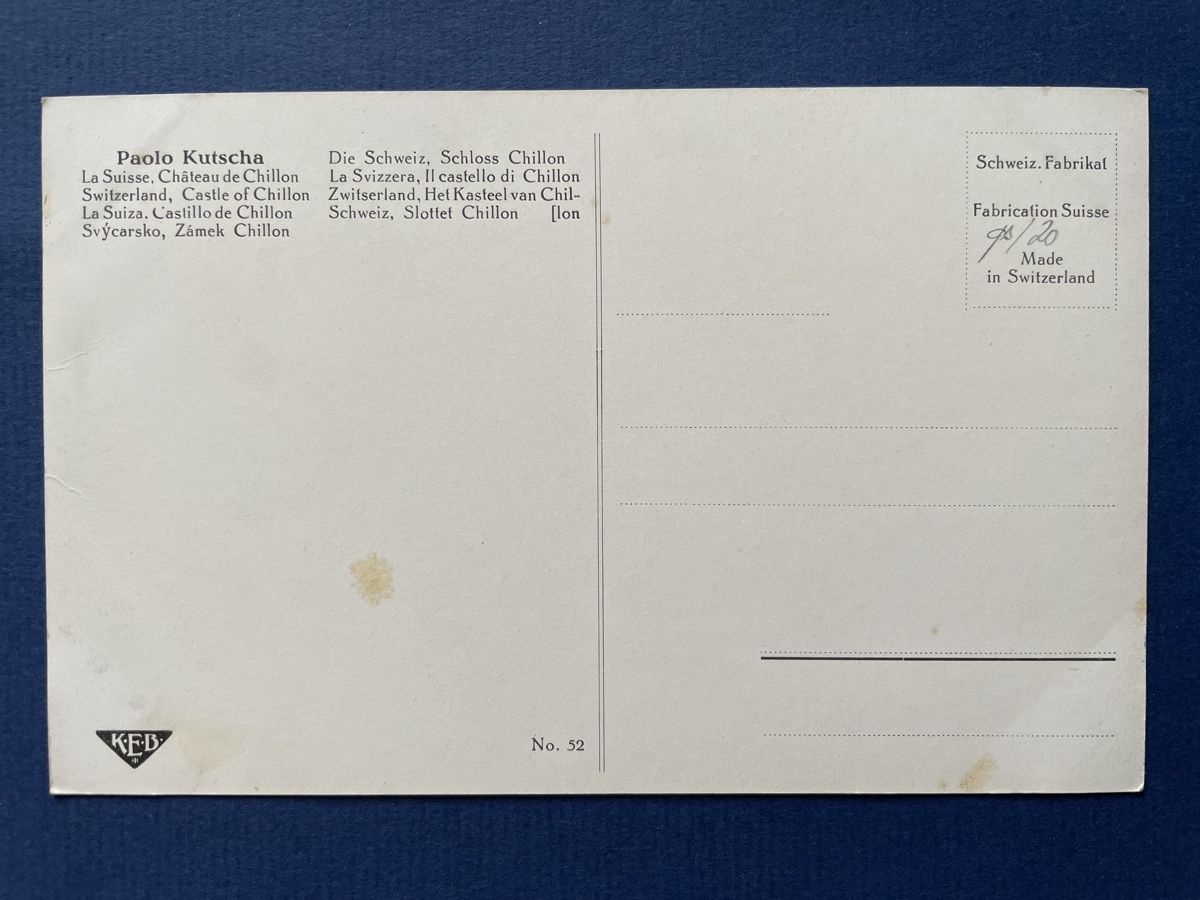 Cartoline postali: Alte Ansichtskarte Schloss Chillon, Schweiz Paolo Kutscha – Usato da Neuhausen am Rheinfall venduto da Arielle55 1