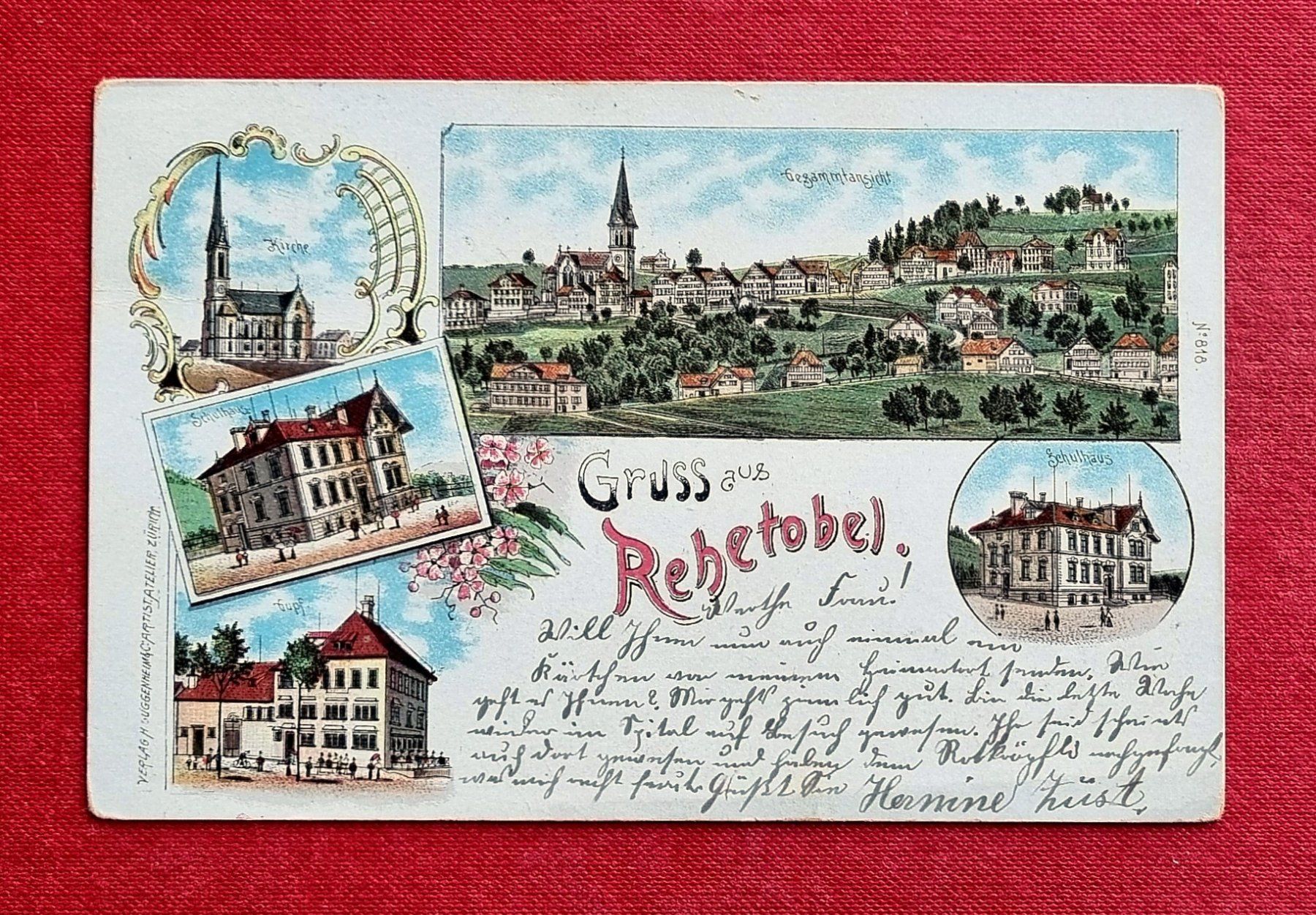 Cartoline postali: Rehetobel (AR) Mehrbild Litho - 1901 – Usato da Rothrist venduto da RROENK