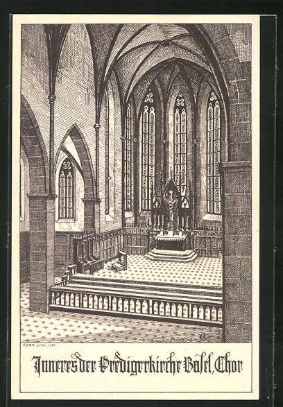 Basel, Inneres der Predigerkirche mit Ch | Acheter sur Ricardo