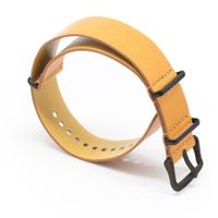 22.00mm NATO cuir Lederarmbanduhr|Black