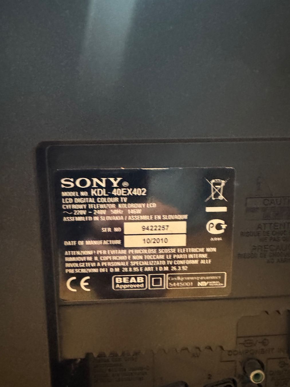 Sony Fernseher: Sony Kdk 40ex402 – Gebraucht aus Buchs LU von boe_6dgx 1