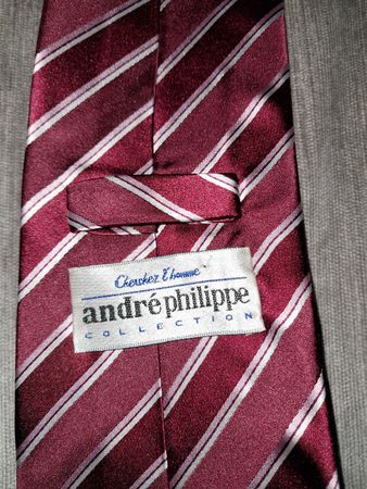 Krawatte Andre Philippe Seide bordeaux gestreift neu