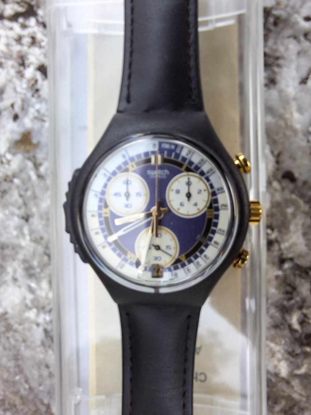 Swatch Orologi: SWATCH Alarm Chrono – Nuovo e nell'imballaggio originale da Birrwil venduto da toldi01