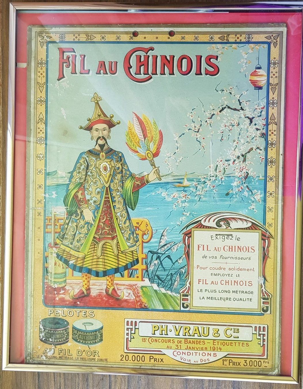 Poster & Bilder: Plakat antik - Werbung Seidenfaden China – Gebraucht aus Mörschwil von antiksalon21 2