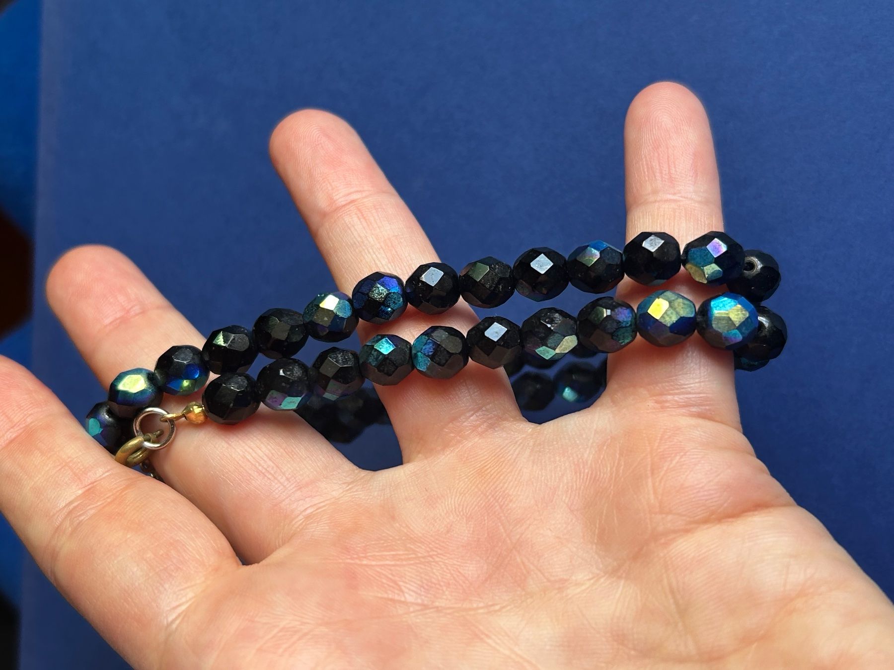 Catenine: Halskette, schwarz mit blauem Schimmer – Usato da Dittingen venduto da Bijoubelle 4