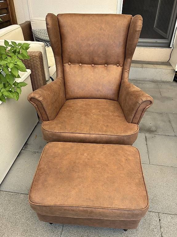 Ikea Sessel: Sessel Hocker STRANDMON inkl. Ottomane braun ikea – Gebraucht aus Auslikon von Velvet654 1