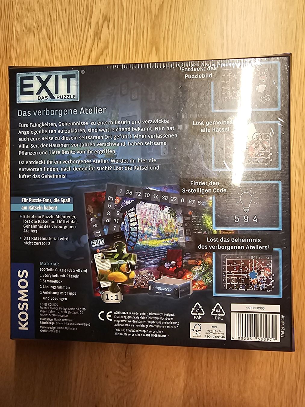 Ravensburger Puzzle: EXIT Puzzle "Das verborgene Atelier" 500 Teile, neu – Nuovo e nell'imballaggio originale da Rickenbach Sulz venduto da michelho 1