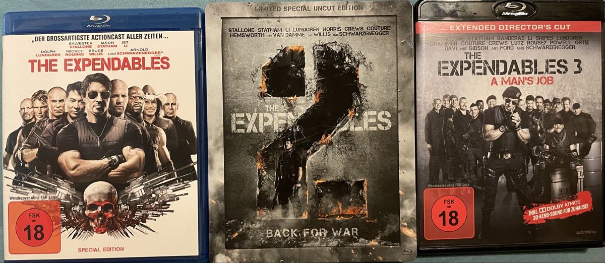 Tutti i DVDs: The Expendables 1-3 / Extended uncut – Usato da Waldenburg venduto da Gonzo8