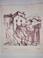 Renato Notari Tesserete  Campestro / Dorfstrasse Holzschnitt