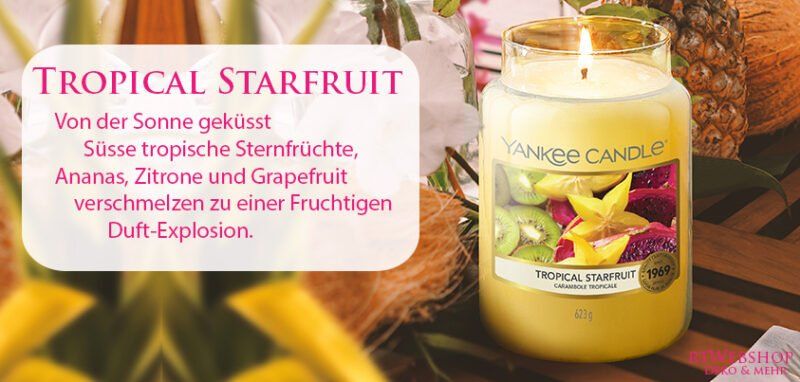 Yankee Candle Kerzen: Yankee Candle Tropical Starfruit large Jar – Neu und originalverpackt aus Langwiesen von rtWebshop 1