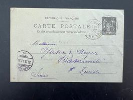 Postkarte 1897 Paris mit Firmenstempel     (G176)