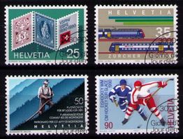 1990_785-788_BRIEFMARKEN_S-BAHN_HEUER_EISHOCKEY_ET