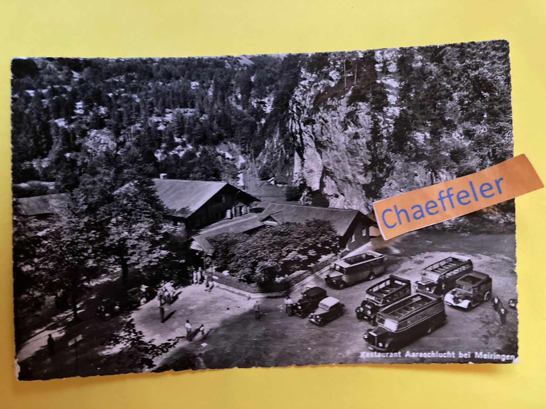 Cartoline postali: Restaurant Aareschlucht bei Meiringen – Usato da Zürich venduto da Chaeffeler