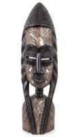 Grosse afrikanische Holzmaske (62 cm) mit Messing-Bemalung