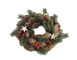 Weihnachtlicher Türkranz mit Zapfen und Sternen - Neu!