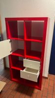 IKEA KALLAX Regal 2×4 Hochglanz Rot mit Tür & Schubladen