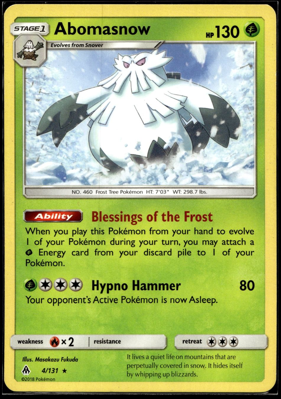 Pokémon Sammelbilder & Trading cards: Abomasnow (FLI EN 4/131) – Gebraucht aus Affoltern am Albis von Chiesa_5