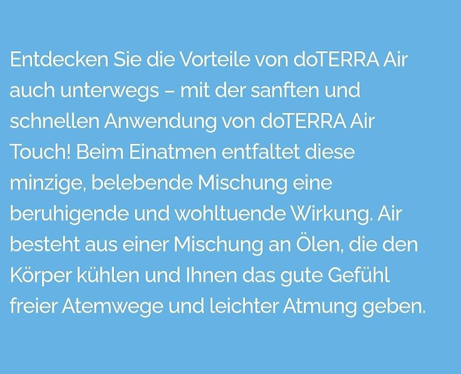 Doterra Oli essenziali: Dõterra Air Touch – Nuovo e nell'imballaggio originale da Lyss venduto da Infinia 1
