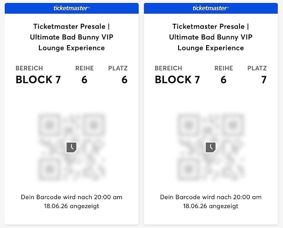 Tickets: Bad Bunny Düsseldorf 2 Tickets Ultimate VIP LoungeExperience – Gebraucht aus Felsberg von rf7_r2qr 1