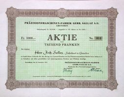 Präzisionsmaschinen-Fabrik Gebr. Sallaz AG, Grenchen - 1943