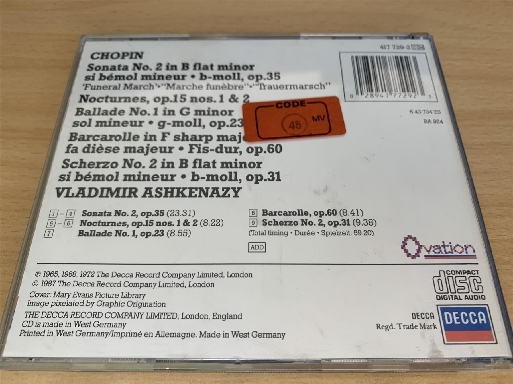 CD: Chopin - Sonata No.2 - Sonata No.2 – Usato da Rikon im Tösstal venduto da Alpenmutz 1