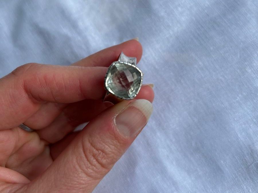 Anelli: Ring Silber mit grünem Amethyst – Nuovo (secondo la descrizione) da Birsfelden venduto da Exclusivity 1