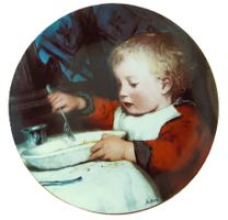 Langenthal Teller Anker Knabe bei Tisch Garçon à table Ø23cm