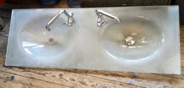 Murona Glas Doppelwaschbecken - Hammerpreis