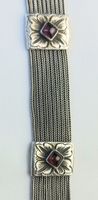 Mesh-Armband Silber 925 mit Granat Steinen guter Zustand