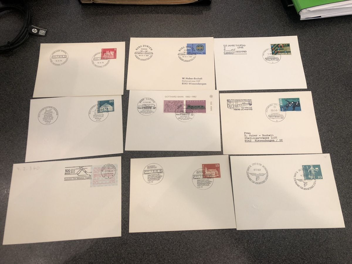 Alle Briefmarken: über 50 Belege EISENBAHN - schöne Stempel – Gebraucht aus Lufingen von Rac0 2