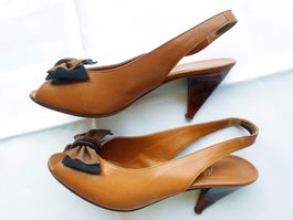 PUMPS ECHT LEDER 37,5  ITALY SCHUHE BALLERINAS ABSATZ TOP