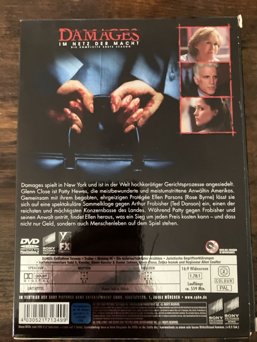 Alle DVDs: Damages Staffel eins DVD – Gebraucht aus Glarus von Jhuber78 1