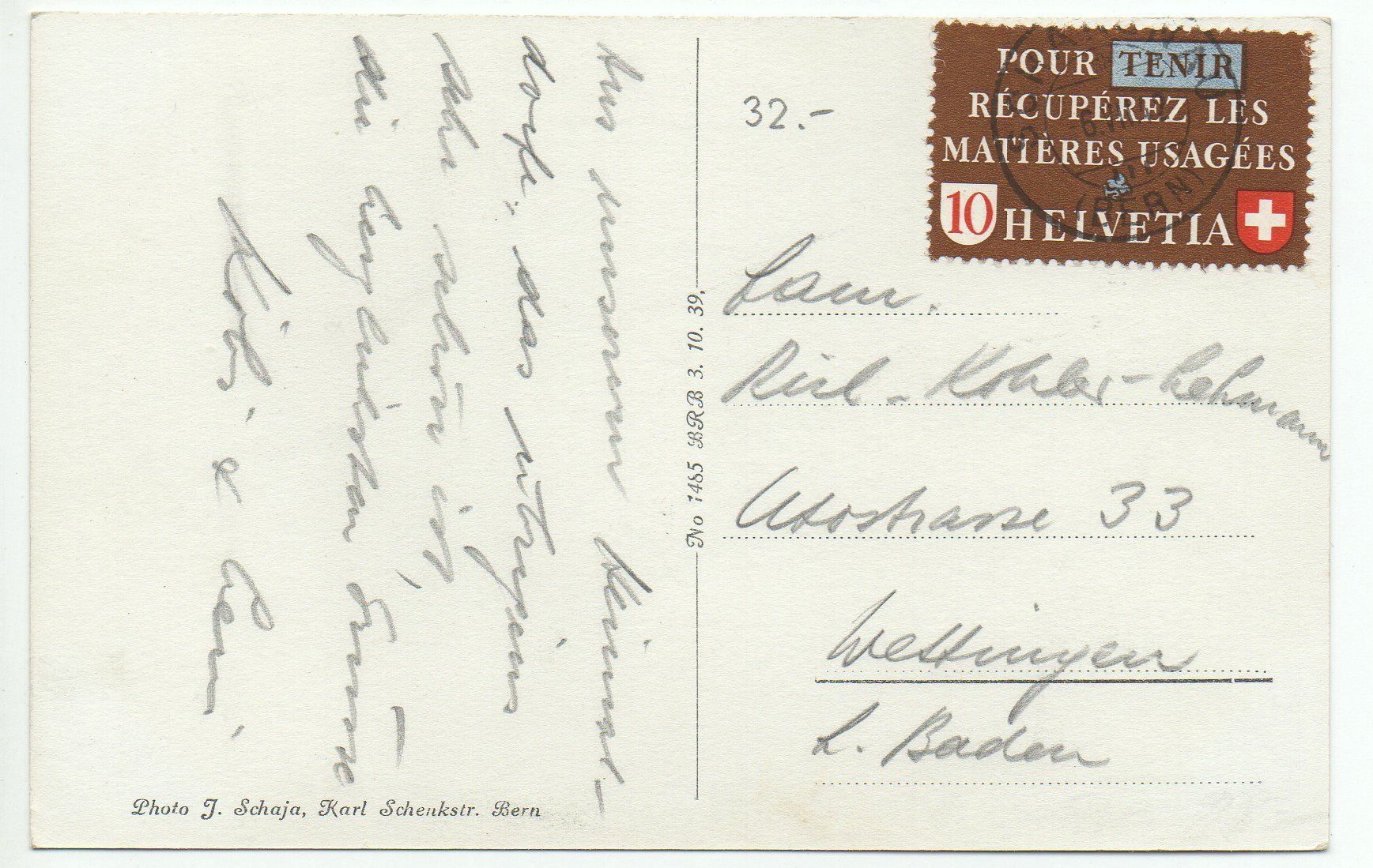Cartoline postali: SCHANGNAU Photo J. Schaia, Bern – Usato da Jona venduto da philajona 1