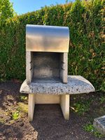 Grillkamin Gartencheminée aus Stein mit Edelstahldach 