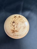 Holzdose mit Brandmalerei Motiv Langwies guter Zustand