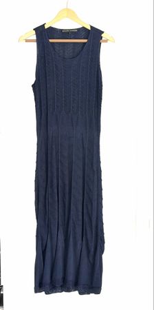Ralph Lauren Seidenkleid Gr.L Dunkelblau 