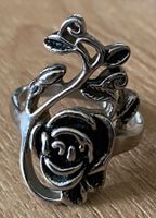 Edelstahl Ring mit Rosen Design, Grösse 62