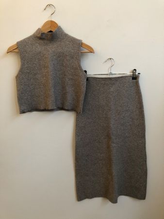 ensemble vintage jupe et top en laine extensible