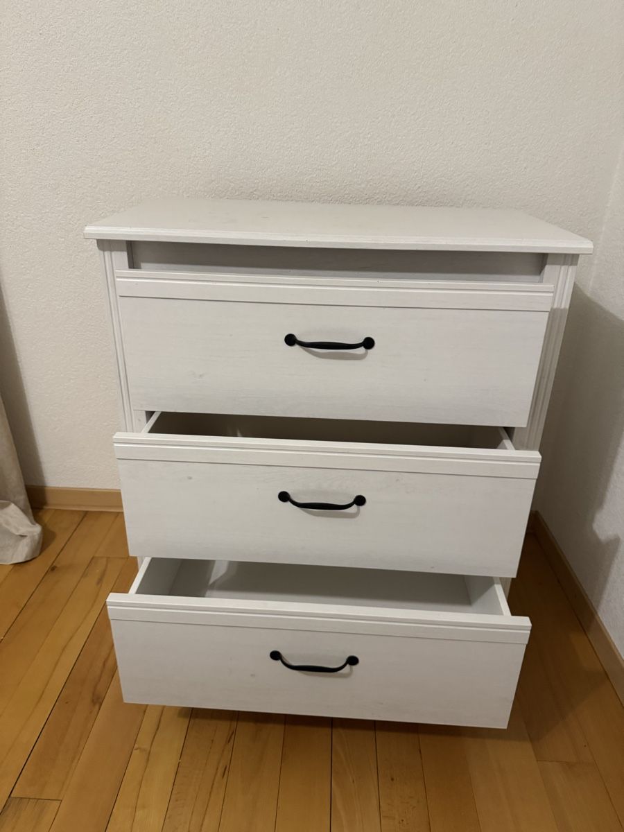 Ikea Brusali Kommode, Holz, weiss, 3 Schubladen, gebraucht (Gebraucht) in Zürich für CHF 10 – nur Abholung auf Ricardo kaufen