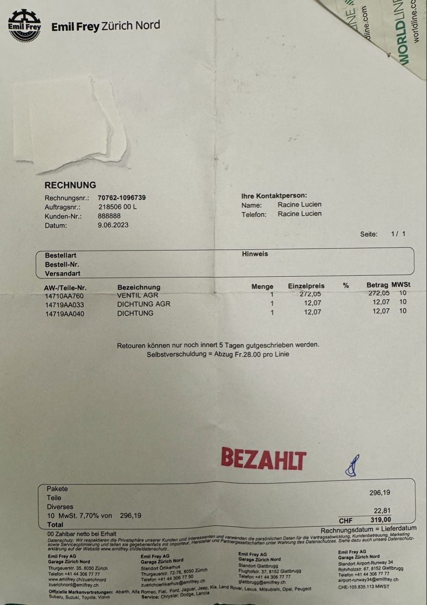 Subaru Tutti pezzi di ricambio auto: Subaru EGR Control Valve, + Dichtungsset – Nuovo e nell'imballaggio originale da Zürich venduto da Chris.GOW 4