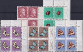 1952, J143-J147 Viererblöcke ** +teils Bogenrand. Kat: 40.-+