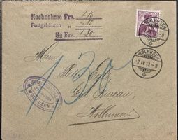 Schweiz Nachnahme Brief Wolhusen 1913 Beleg gelaufen