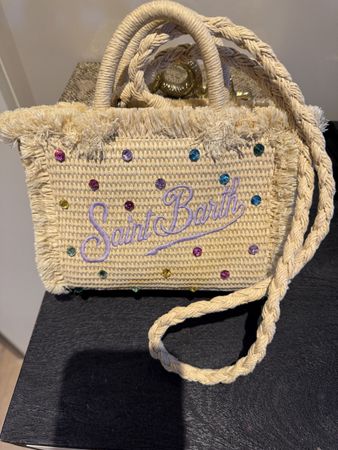 Tasche Saint Barth Stroh bestickt