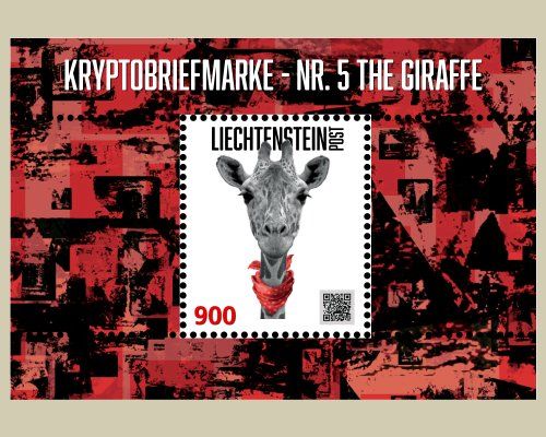 Tutti i francobolli: Crypto Stamp - Nr. 5 The Giraffe Orange – Nuovo e nell'imballaggio originale da Baar venduto da CryptoShop 1