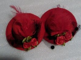 HAARKLIPS 2 stück,,blau,,,,2 hüten,,rot