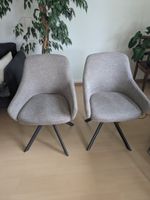 2 Esszimmerstühle Stoff grau mit Armlehnen