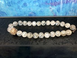 Perlenkette Bergkristall Halskette Schmuck Heilsteine Kette