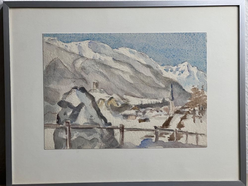 Dipinti: HUGO HORISBERGER 1907-1985 "ARDEZ" – Usato da Basel venduto da Kaffee_und_Kunst 1